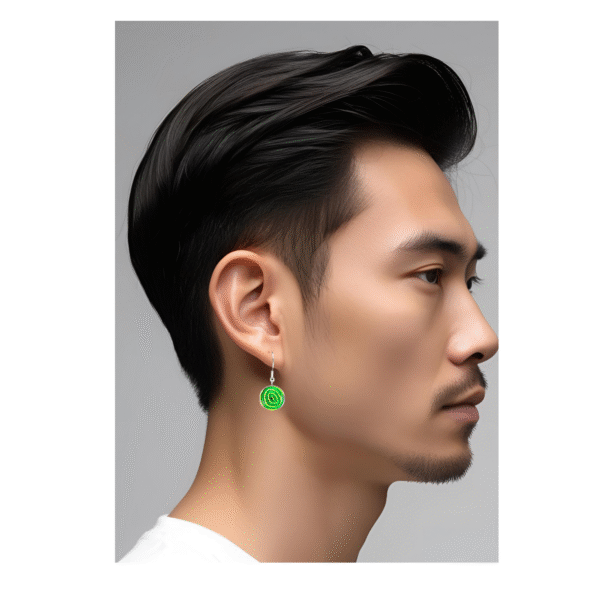 Aboriginal Earrings - Yarning Circles Green - by Momo - Image 2