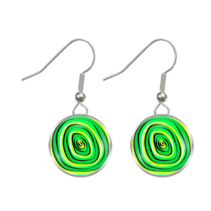 Aboriginal Earrings - Yarning Circles Green - by Momo
