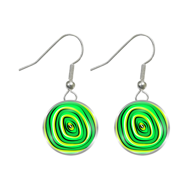 Aboriginal Earrings - Yarning Circles Green - by Momo