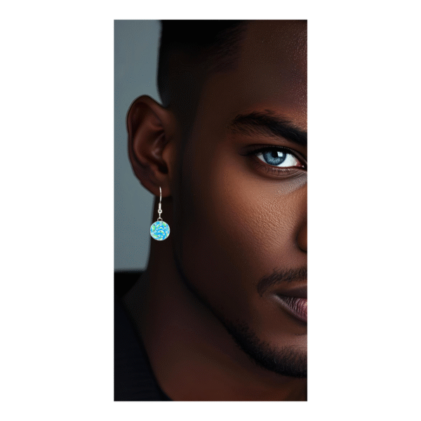 Aboriginal Earrings - Kali Aqua - by Jerome - Image 2