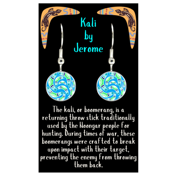 Aboriginal Earrings - Kali Aqua - by Jerome - Image 3