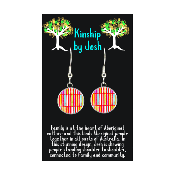 Aboriginal Earrings - Kinship - Red - by Josh - Image 2