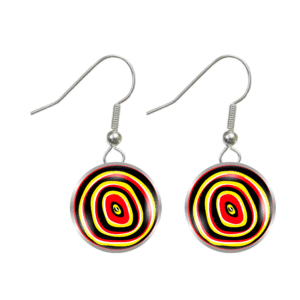 Aboriginal Earrings - Yarning Circles Red - by Momo