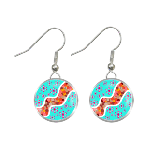 Aboriginal Earrings - Ochre And Desert Roses - by Josh