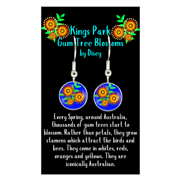 Wildflower Earrings - Gumtree Blossoms Blue - by Disey - Image 3