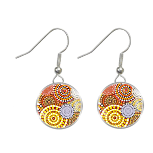 Aboriginal Earrings - Ochre Gold - by Josh