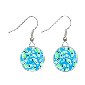 Aboriginal Earrings - Kali Aqua - by Jerome