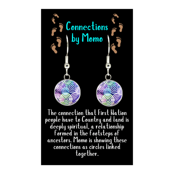 Aboriginal Earrings - Connections Black - by Momo - Image 3
