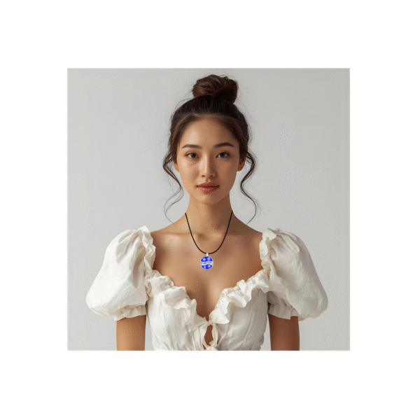 Aboriginal Necklace - Turtle Dreaming Blue - by Momo - Image 3