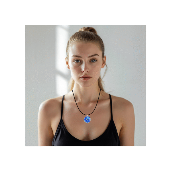 Aboriginal Necklace - Yarning Circles Blue - by Momo - Image 3