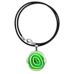 Aboriginal Necklace - Yarning Circles Green - by Momo
