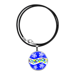 Aboriginal Necklace - Turtle Dreaming Blue - by Momo