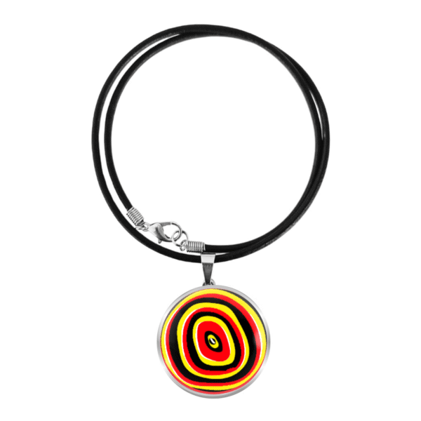 Aboriginal Necklace - Yarning Circles Red - by Momo
