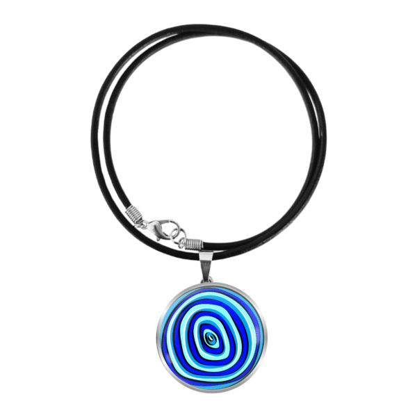 Aboriginal Necklace - Yarning Circles Blue - by Momo