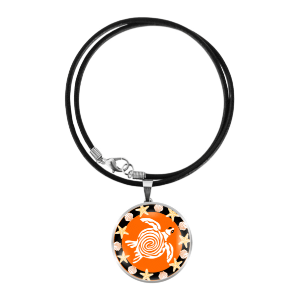 Turtle Necklace - Orange - by Disey