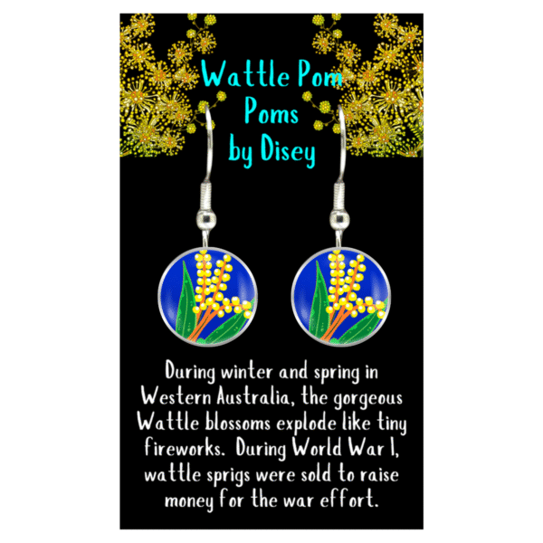 Wildflower Earrings - Wattle Pom Poms - by Disey - Image 3