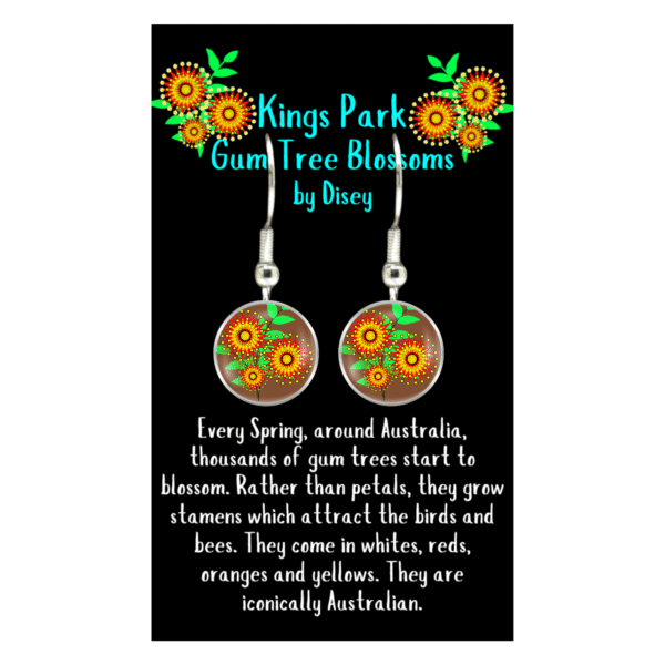 Wildflower Earrings - Gumtree Blossoms Brown - by Disey - Image 3