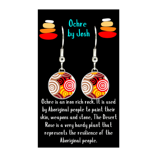 Aboriginal Earrings - Ochre Brown - by Josh - Image 3