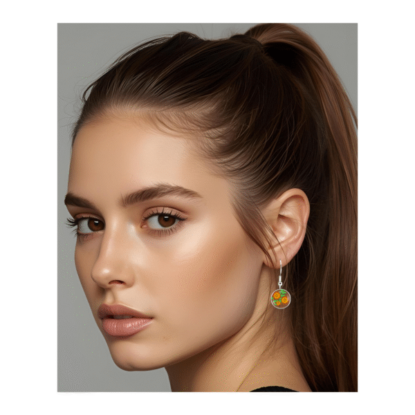 Wildflower Earrings - Gumtree Blossoms Brown - by Disey - Image 2