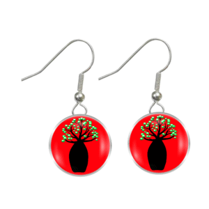 Boab Earrings - Red - by Disey