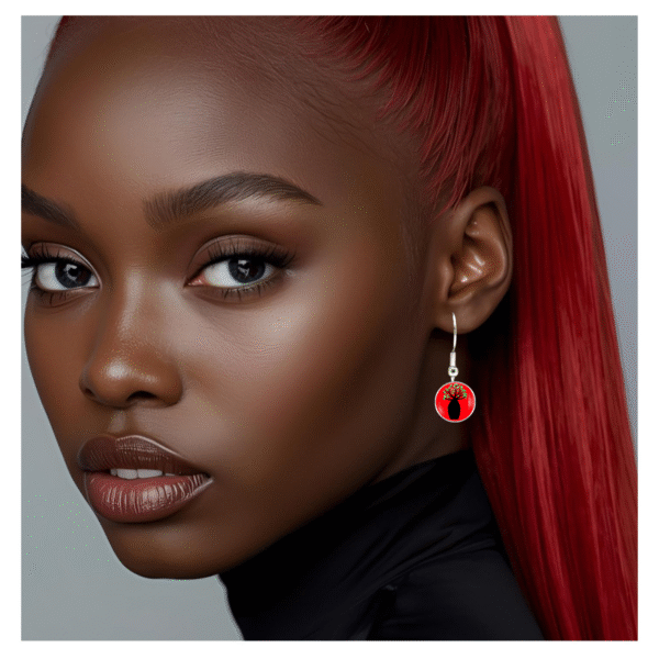 Boab Earrings - Red - by Disey - Image 2