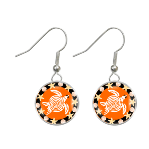 Sea Turtle Earrings - Orange - by Disey