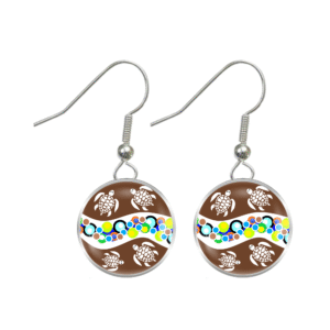 Aboriginal Earrings - Turtle Dreaming Brown - by Momo