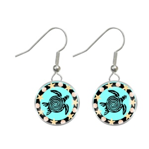 Sea Turtle Earrings - Aqua - by Disey