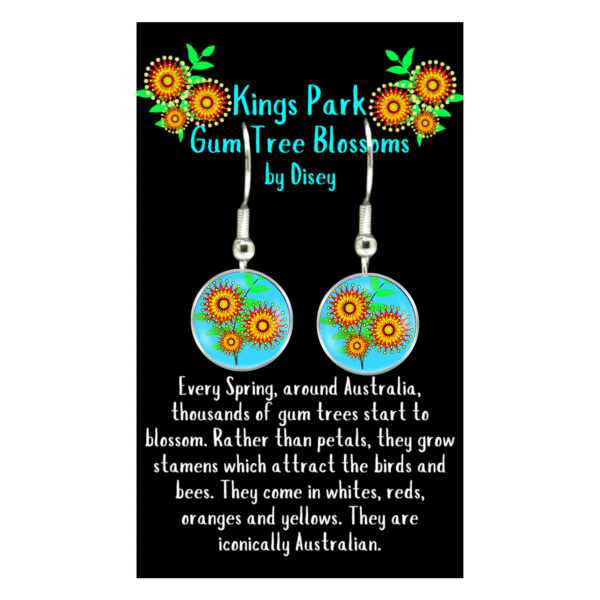 Wildflower Earrings - Gumtree Blossoms Aqua - by Disey - Image 3