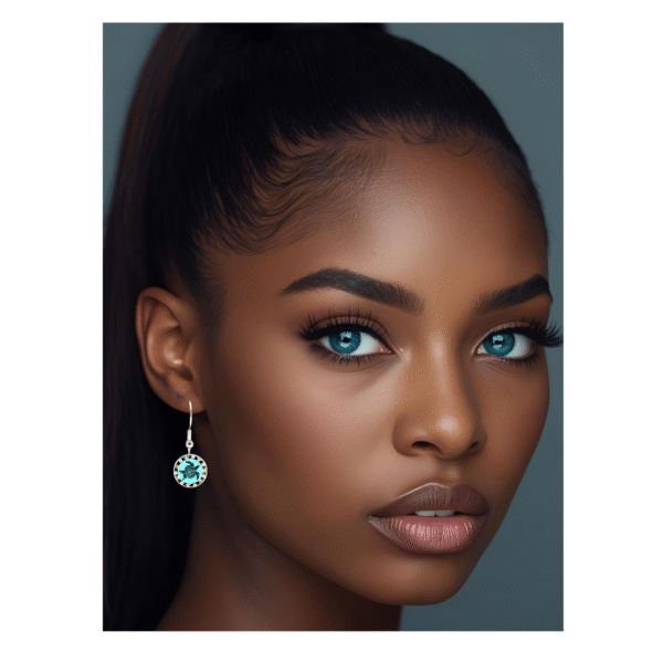 Sea Turtle Earrings - Aqua - by Disey - Image 2