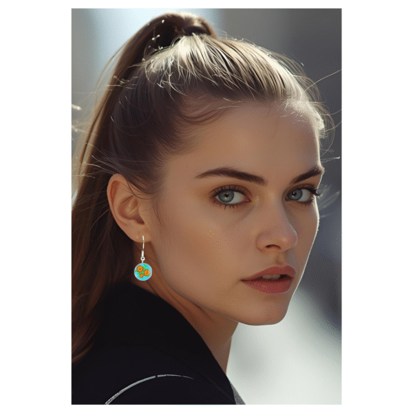Wildflower Earrings - Gumtree Blossoms Aqua - by Disey - Image 2